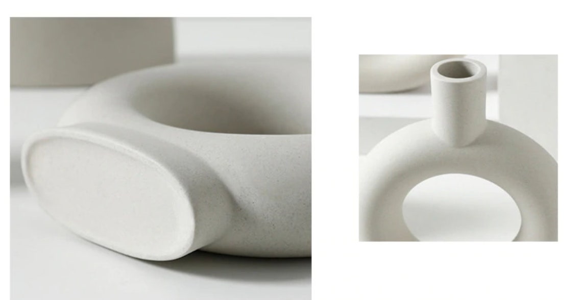 Nordic Ceramic Doughnut Vase Hollow Vase Table Flower Etsy