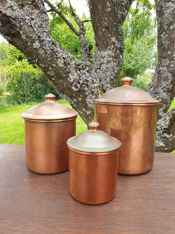 Lot de 3 Pot en Cuivre Ancien, Lot Of Vintage Pot
