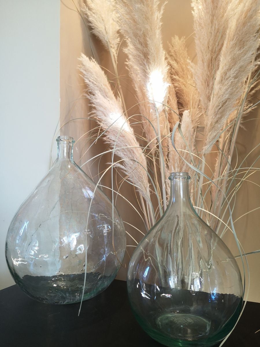 xl Size Transparent Dame Jeanne 30L, Dame Antique, Vase Ancien 1950S