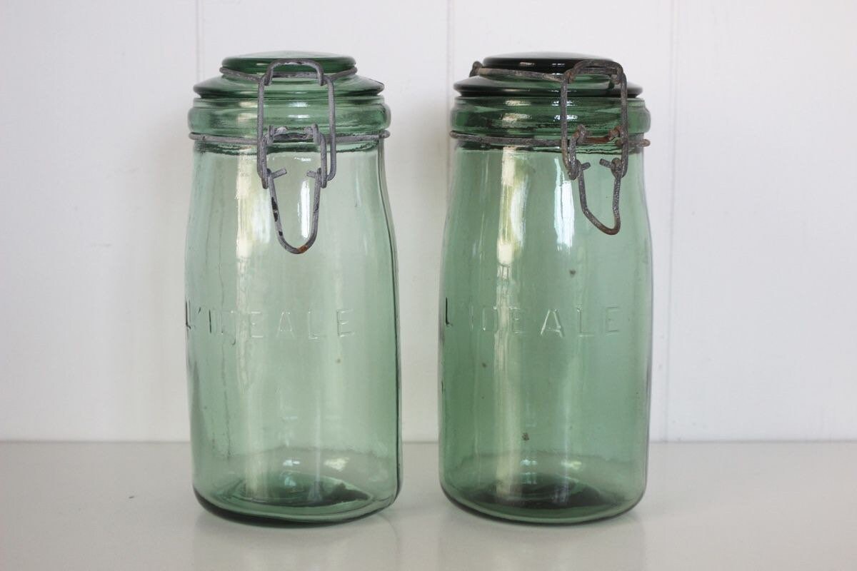 French Vintage Jar, Ancien Bocaux Marque Lideal