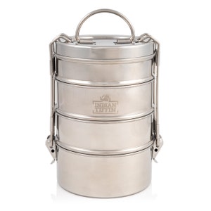 4 Tier Indian-Tiffin Stainless Steel Medium Tiffin Lunch Box