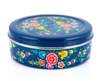 Handpainted Masala Dabba, Spice Rack - Painted with love and dedication by our Kashmiri based artist