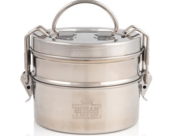 2 Tier Indian-Tiffin Stainless Steel LARGE Tiffin Lunch Box