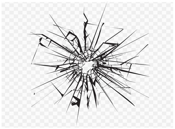 Cracked Glass Clipart - Shattered Glass Vector