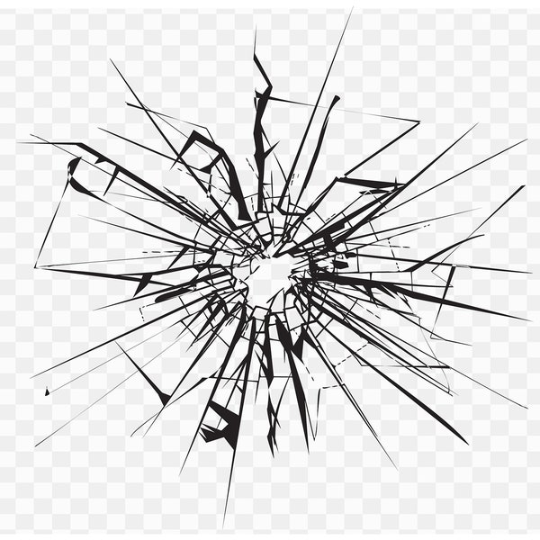 Cracked Glass Clipart - Shattered Glass Vector