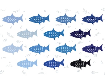 Colorful Fishes Clipart - Fish Vector