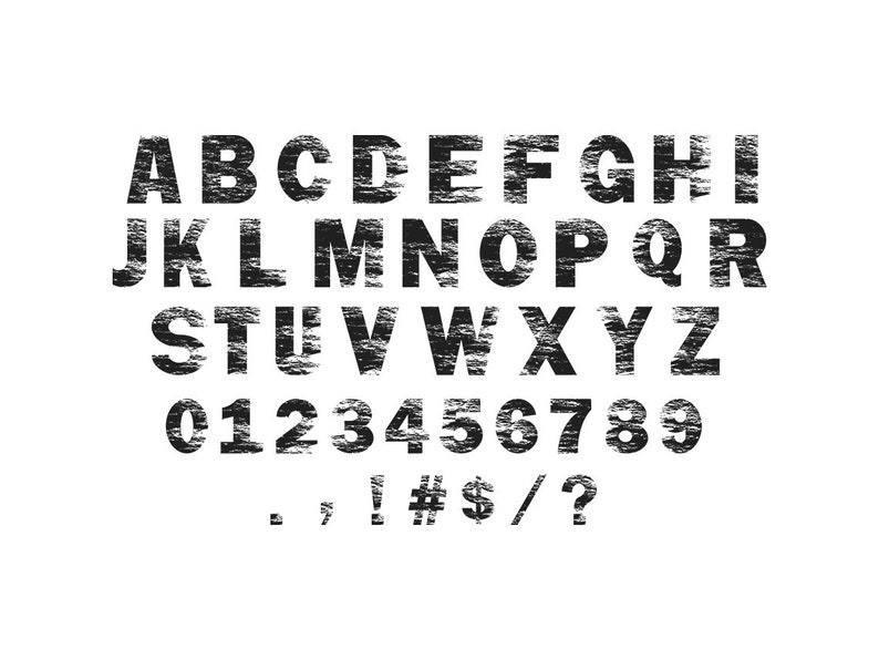 Grunge Alphabet - Distressed Font Vector - Etsy