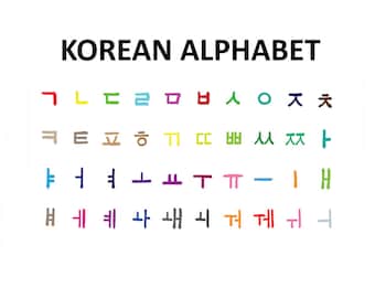 Colorful Korean Alphabet SVG Font (Digital Download)
