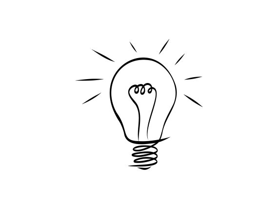 Abstract Color Light Bulb As Line Drawing On White Background Royalty Free  SVG, Cliparts, Vectors, and Stock Illustration. Image 181617355.