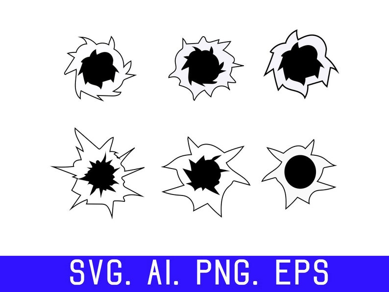 Bullet Holes SVG Bullet Bundle Etsy
