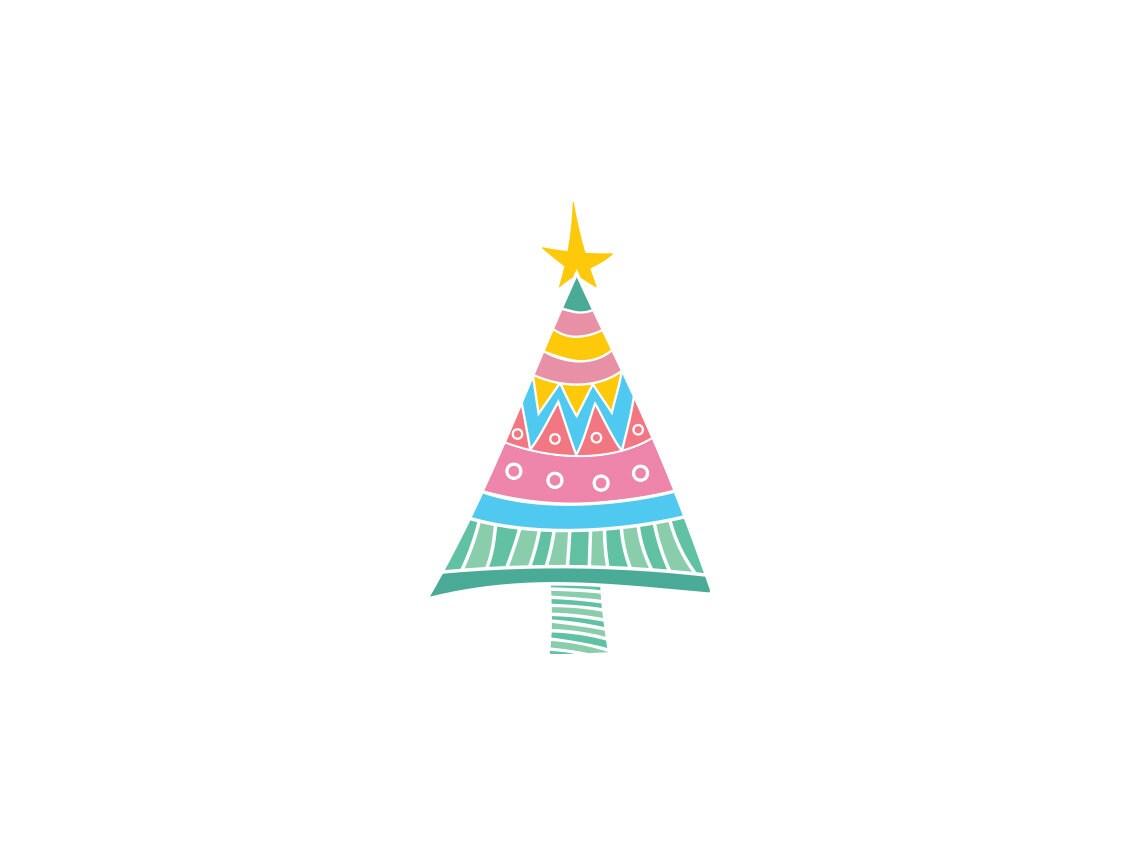 Boho Color Christmas Tree SVG Christmas Tree Bundle SVG - Etsy UK