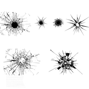 Broken Glass And Bullet - Cracked Glass PNG