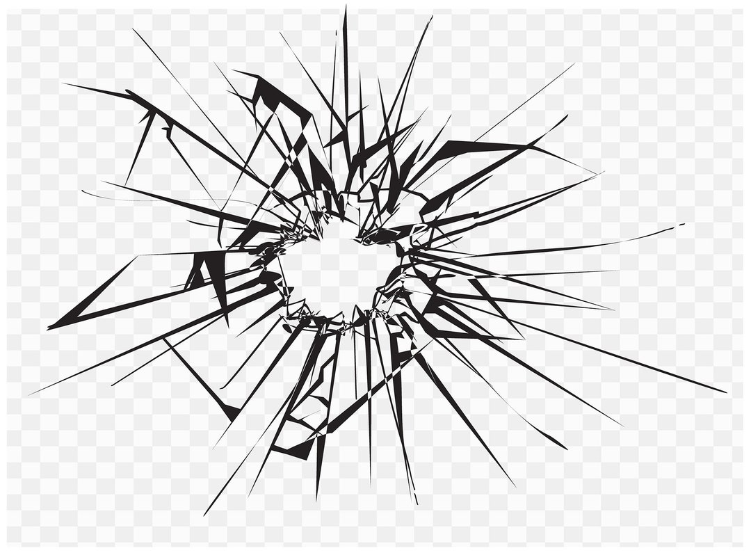 Cracked Glass Vector Broken Mirror PNG Etsy