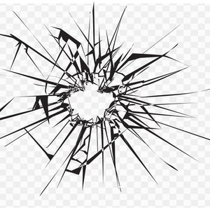 Cracked Glass Vector - Broken Mirror PNG