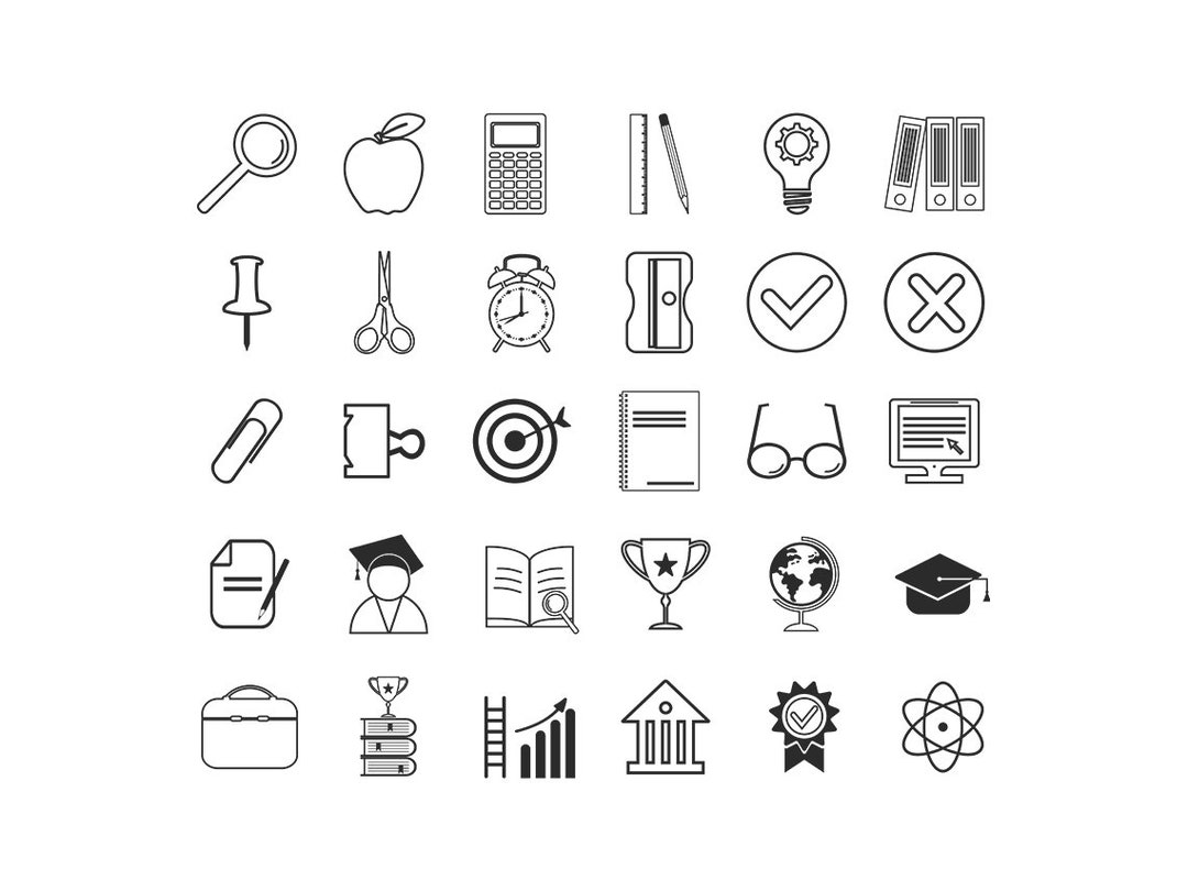 Education Icons SVG Bundle (digital Download) - Etsy