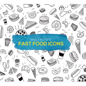 Fast Food Icon Bundle - Fast Food Cliparts