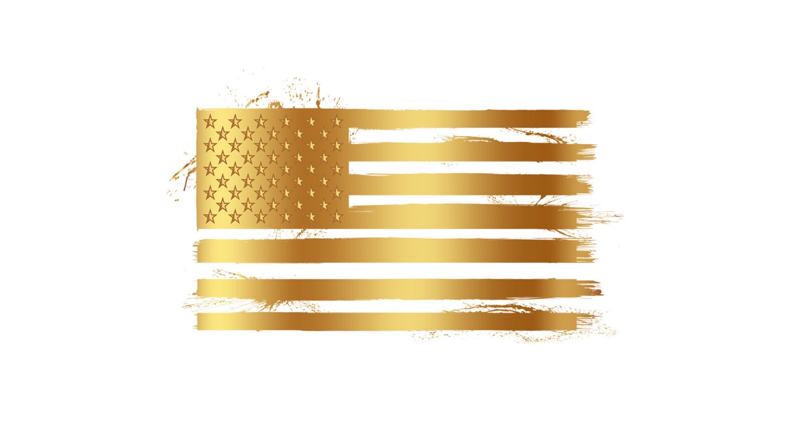 Golden USA Flag Golden Color American Flag Etsy