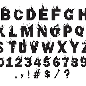 Fire Font SVG - Fire Alphabet SVG