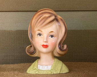 5 1/2&quot; INARCO E-2783 Vintage Lady Headvase