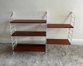 Mid Century String Wall Shelves Vintage Swedish Modular 'Nisse' Shelving Unit By Nils & Kajsa Strinning