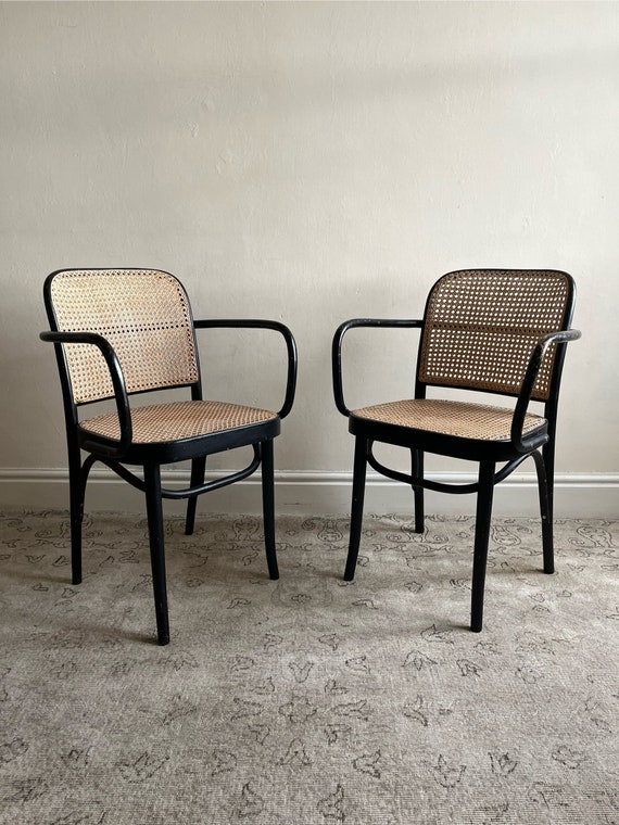 Set of Model 811 Chairs by Josef Frank for Thonet in Black