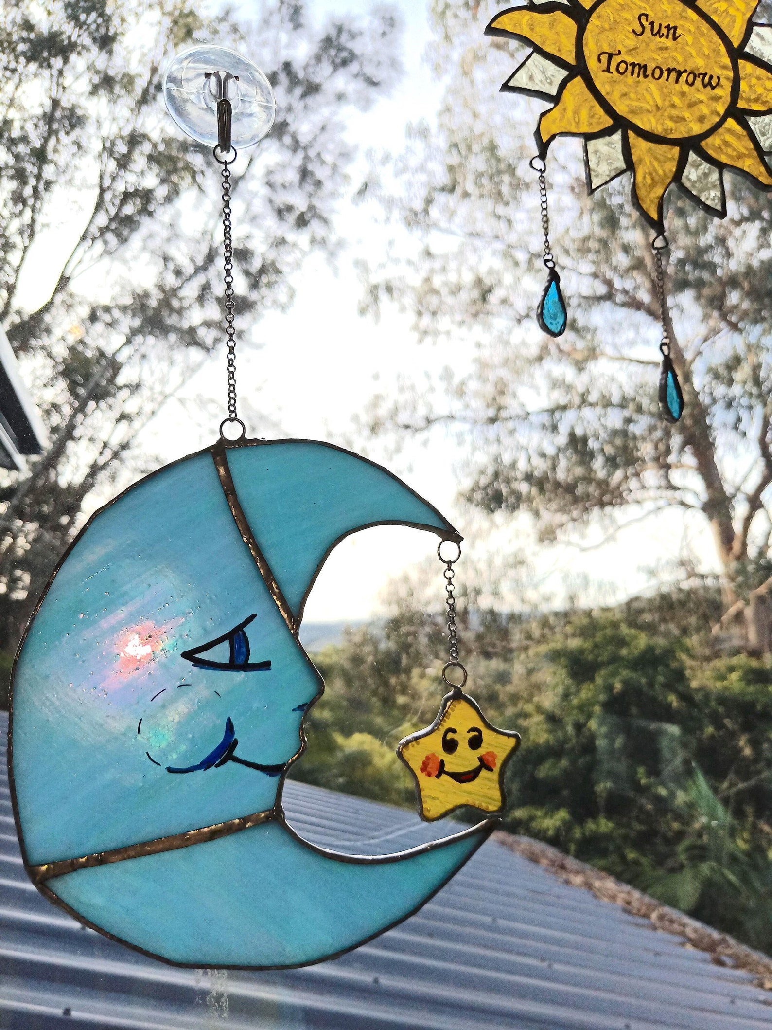 Care Bears Bedtime Bear Moon and Star Lead Free Iridescent Etsy UK