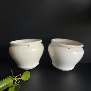 Vasi da appendere in ceramica vintage - Coppia di vasi cache-pot francesi