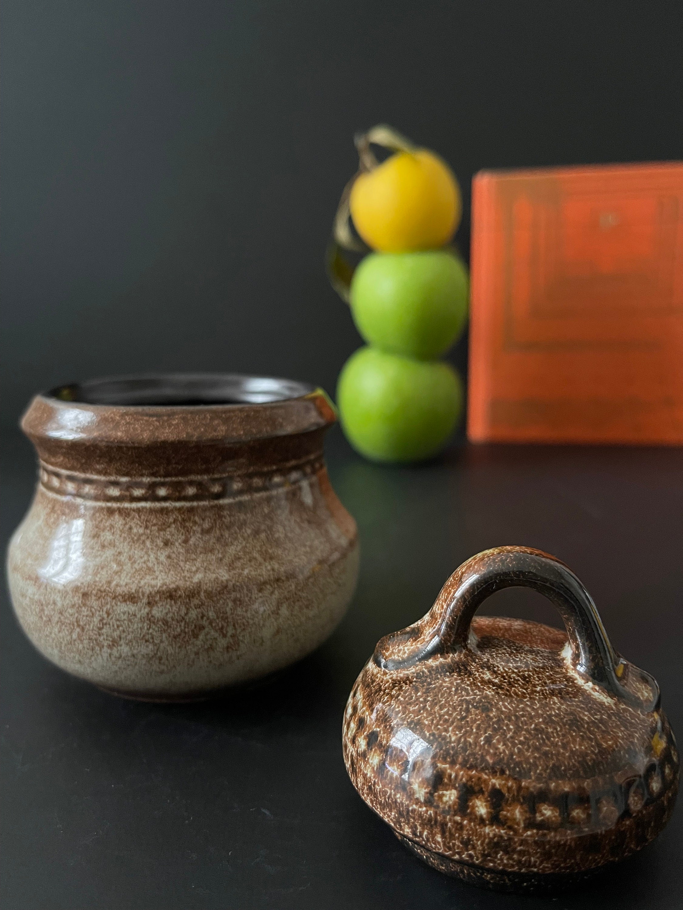 Charming Glazed Ceramic Jar Container With Lid. Spices Etsy