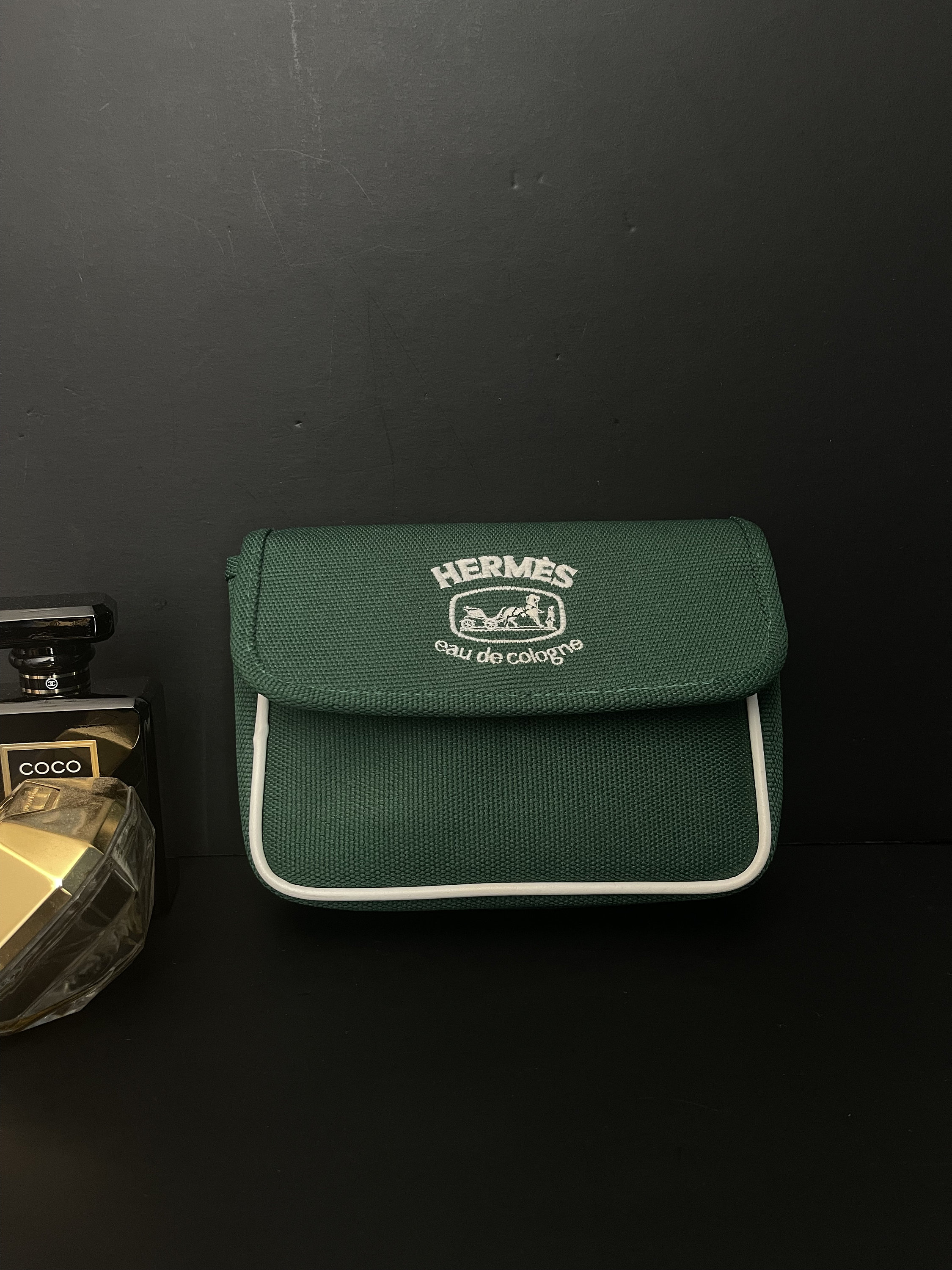 Vintage Green HERMES Perfume Pouch French Hermes Toiletry Etsy