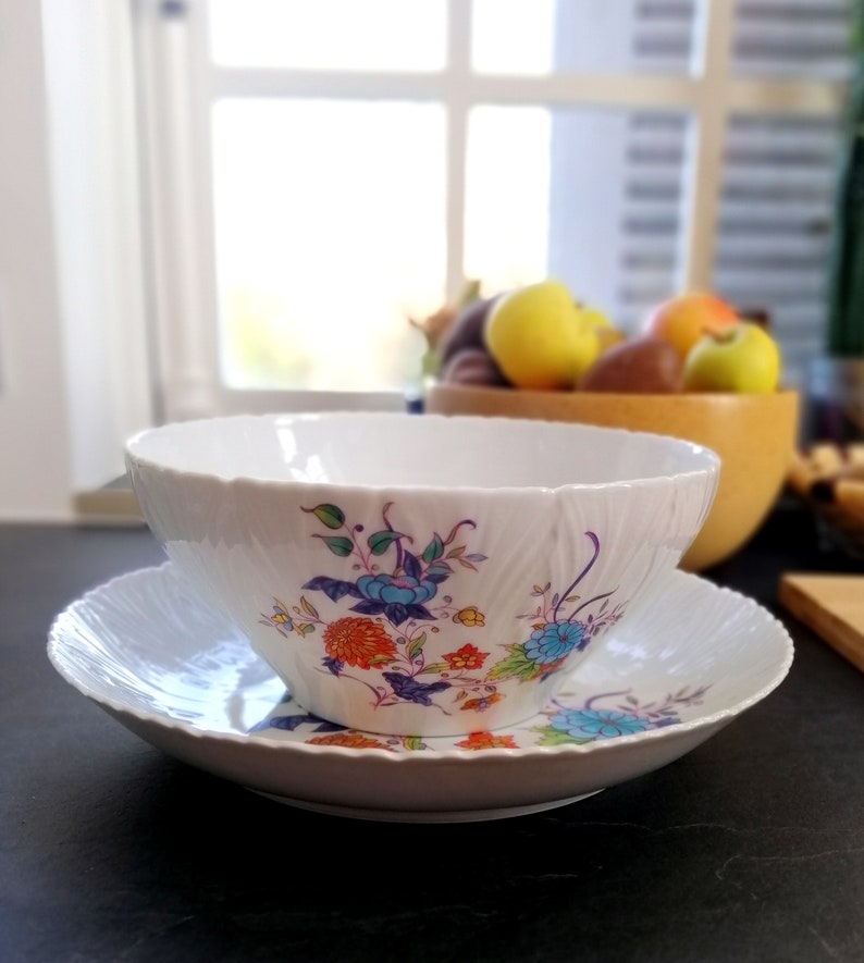 Vintage große Porzellan Salatschale mit großen Servierschale. | Etsy