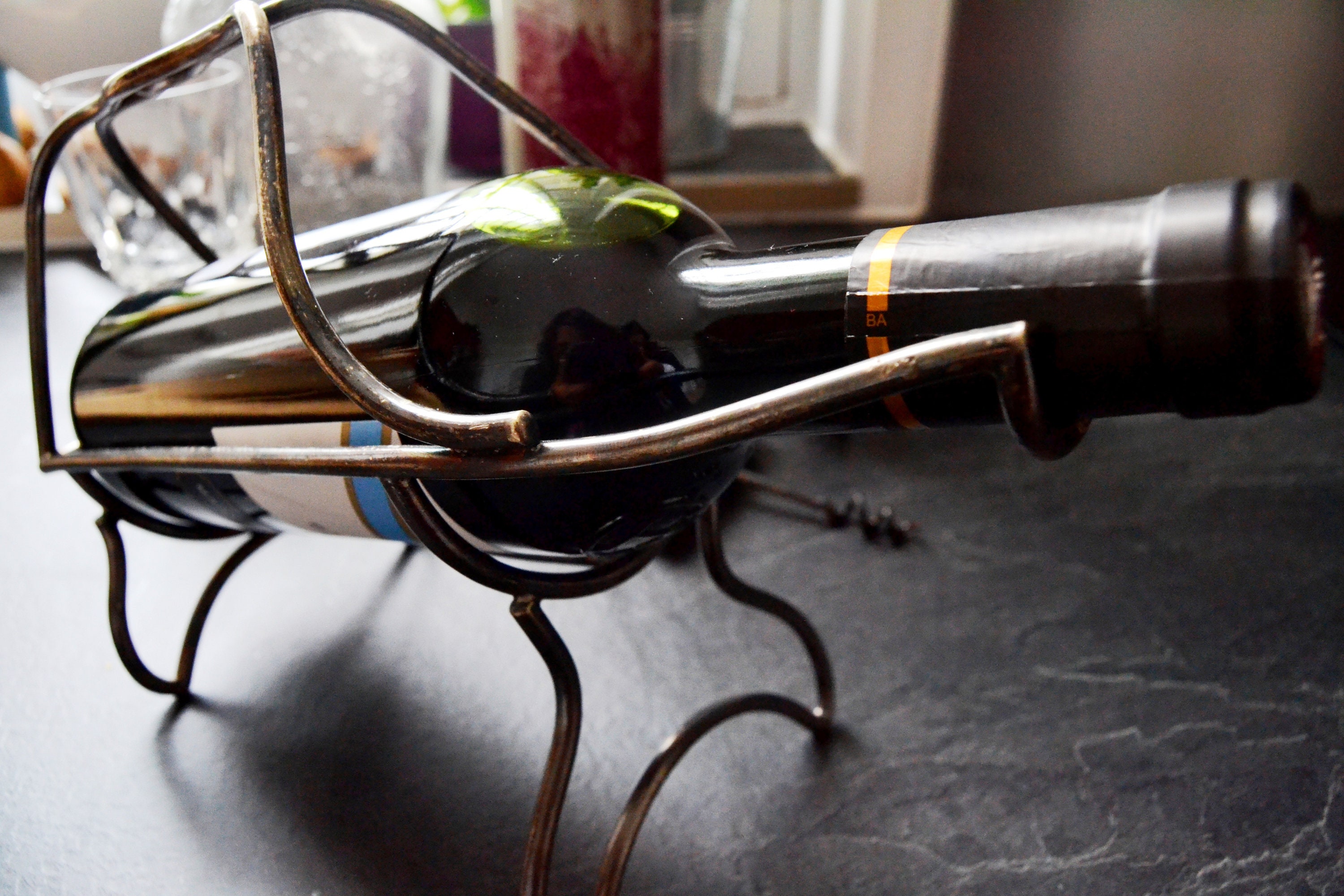 Kitchen & Dining Home & Living Rustic Wine Server Silver Original Color