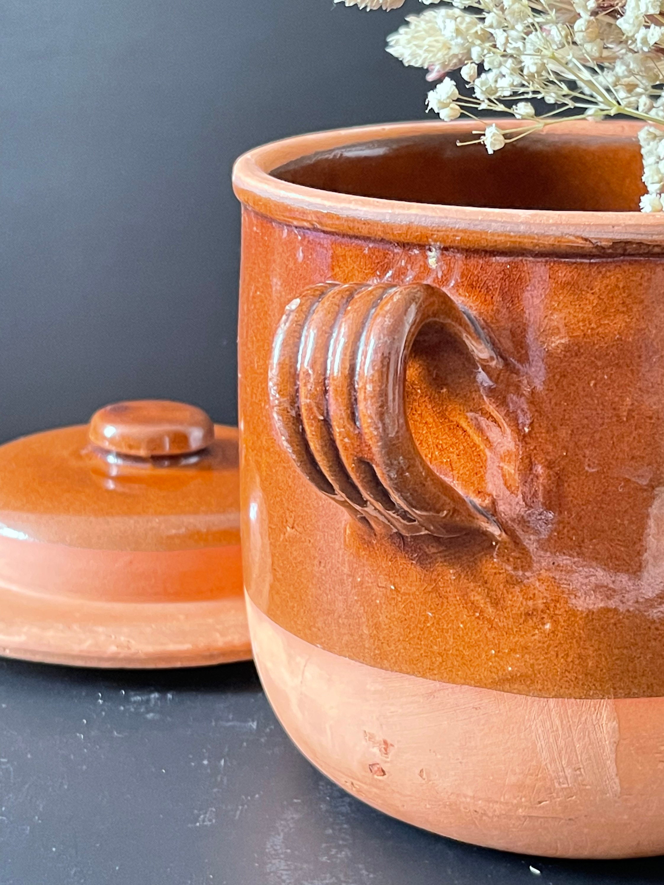 Stunning Terracotta Jar With Lid. Glazed Large Jar. Thick and Etsy