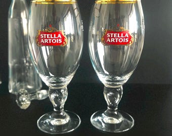Stella Artois Biergläser Set - 4 Half-Pint Gläser 28 Cl + 4 Bierdeckel, Made In UK