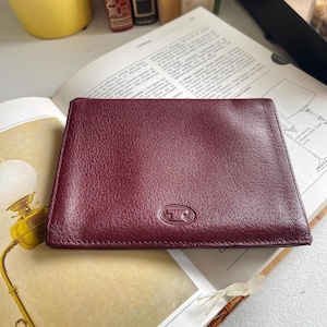Vintage Quality Travel Wallet, Le Tanneur Paris Wallet, French Made Leather Wallet, Vintage Burgundy Leather Passport Holder, Passport Cover