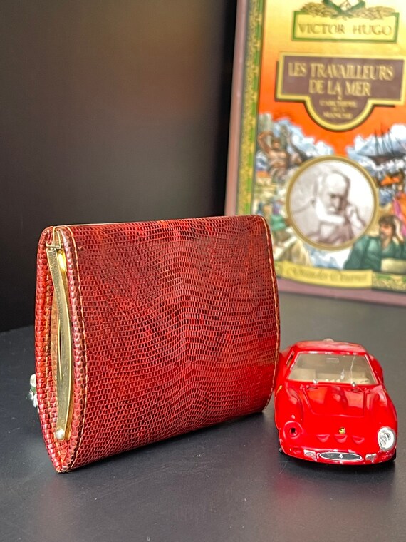 Vintage Red Leather Wallet Clip Close All Leather Ma Gem