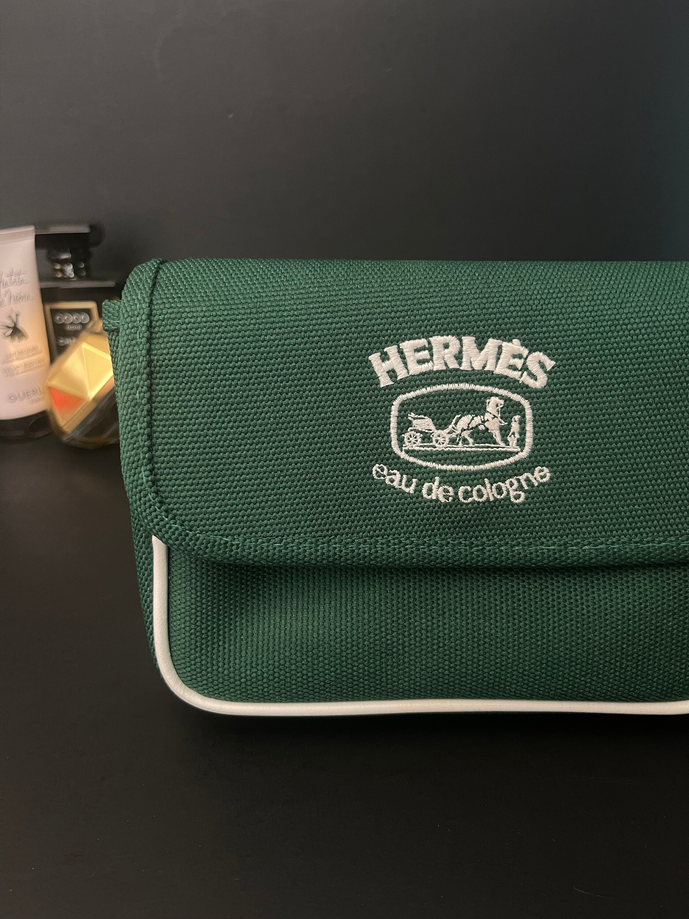 Vintage Green HERMES Perfume Pouch French Hermes Toiletry Etsy