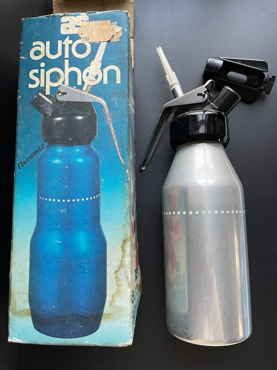 Vintage Auto Siphon Sahne Whipper, französische Aluminium Flasche, 1960er Jahre, Original Box