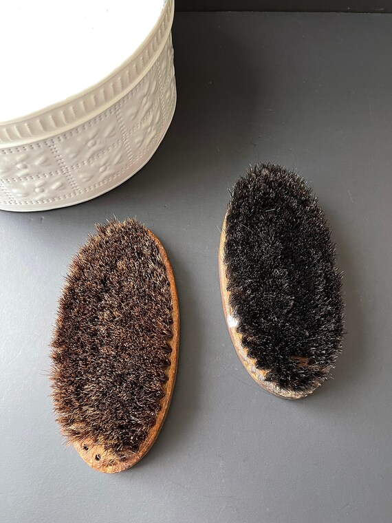 Antique Large Wooden Horse Hair Clothes Brush Gem