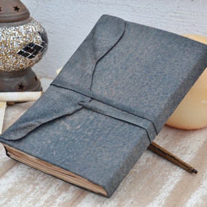 A5 Handmade Genuine Leather Journal - Distressed Antique Leather Bound Journal - Writing Notebook - Vintage Style Diary with Aged Pages