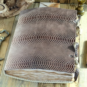 Large Leather Bound Journal - Handmade Distressed Rustic Notebook - Antique Travel Journal - Medieval Journal - Grimoire with Aged Pages