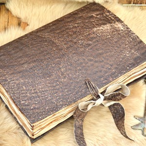 Large Leather Bound Journal - Distressed Leather Rustic Notebook - Antique Travel Journal - Medieval Journal with Weathered Pages