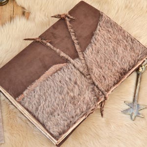Large Suede Leather Bound Journal - Handmade Distressed Rustic Notebook - Antique Travel Journal - Medieval Journal with Aged Papers