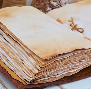 200 Sheets Coffee Stained Paper, Tea Dyed Paper for Junk Journal, Old Distressed Paper, Aged Paper, Weathered Paper, Paper For Scrapbooking
