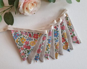 Liberty Fabric and Linen Mini Bunting, Annabella