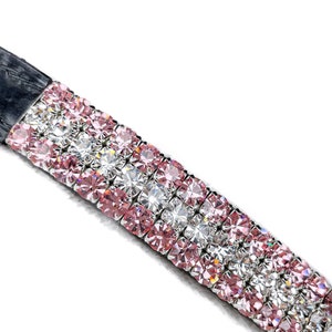 Diadema hecha a mano con cristal rosa chic