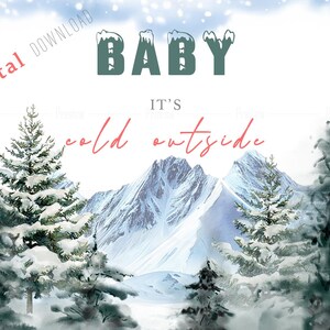 Baby It&#39;s Cold Outside Baby Shower Welcome Sign | Winter Baby Shower Printable  Backdrop, Digital Download