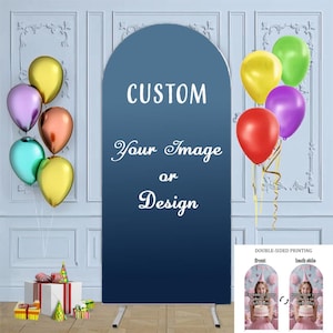 Custom Arch Backdrop Cover: Spandex Fabric, Double-Sided Printing (Physical Item)