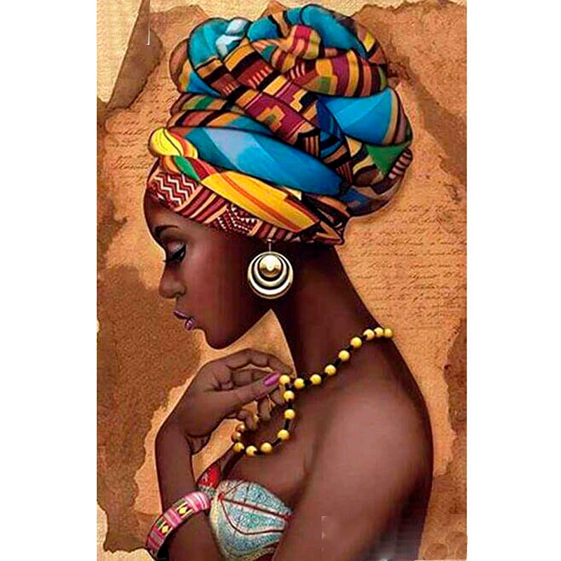 DCIDBEI Diamond Painting Kits for Adults 12x16inch African American Black  Diamond Art Kits Adults African Diamond Painting African American Cross