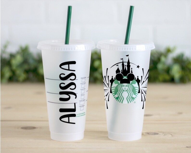 Disney Castle Fireworks Starbucks Cold Cup