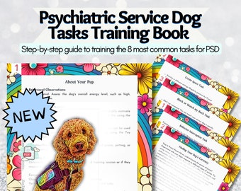 PTSD Service Dog Task Training Book for Owner Trainers, Service Dog Handlers, Training Tips, Learning Style, Dogs Currency, R+ Training